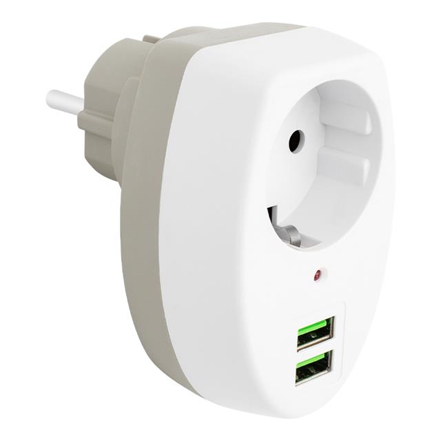 Powermaster 2 Usb Girişli Tekli Termal Priz (10A-2500W) PM-4911