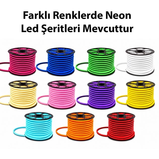 PowerMaster PM-5288 Silikon Kaplama 12 Volt 100 Metre Beyaz Neon Led Şerit Aydınlatma