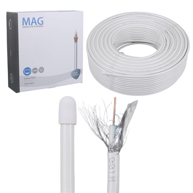 Mag RG6-U4 Bakır SAT1 Anten Kablosu 100 Mt