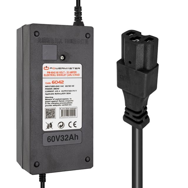 Powermaster PM-6042 60 Volt - 32 Amper Elektrikli Bisiklet Şarj Cihazı