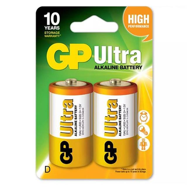 GP 13AU-2U2 Ultra Alkalin (D) Kalın 2’li