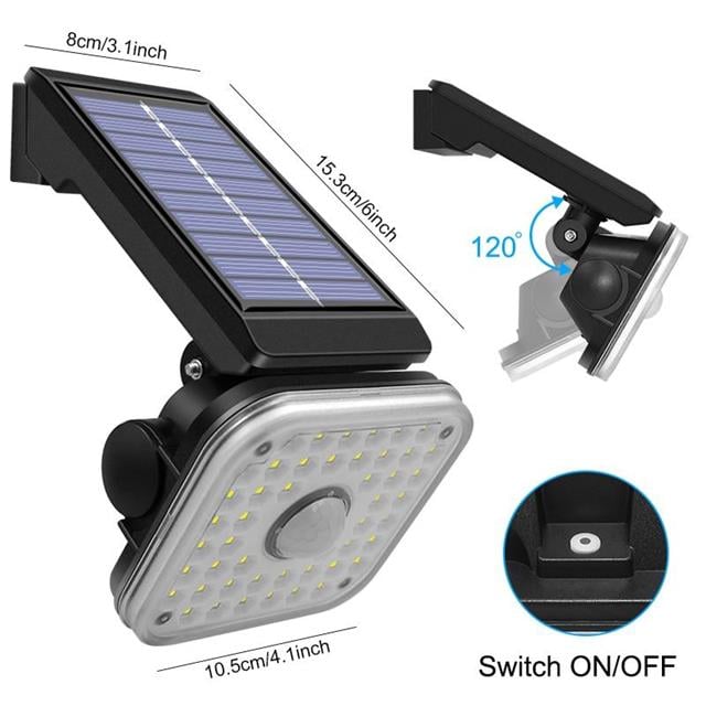 Powermaster LF-1750B 48 SMD Ledli 3 Modlu Sensörlü Solar Duvar Lambası
