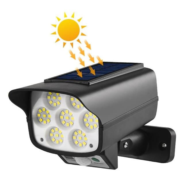 Powermaster SH-863A Kamera Görünümlü Hareket Sensörlü 63 Ledli Solar Lamba