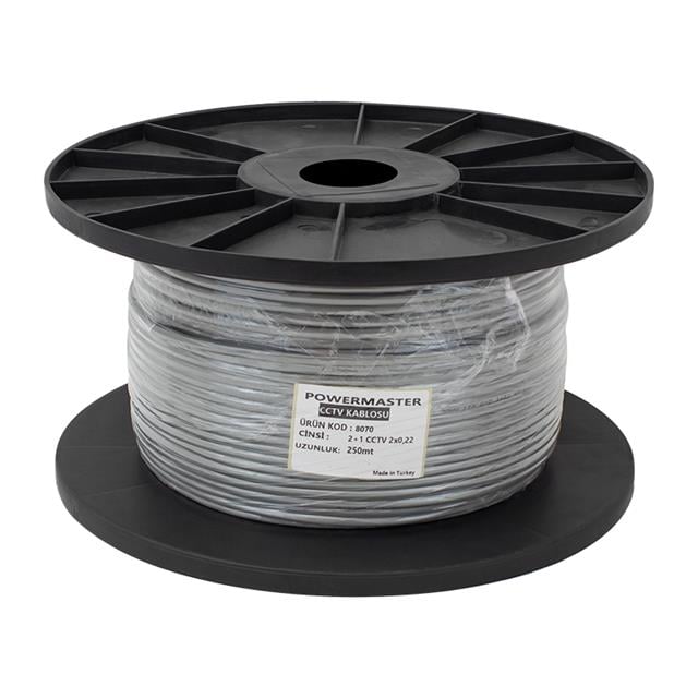 Powermaster 2+1 Gri 0.22 Mm CCTV Kamera Kablosu 250 Metre