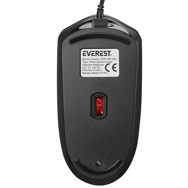 Everest SM-220 USB 1200DPI 3D Optik Kablolu Mouse Siyah/Yeşil