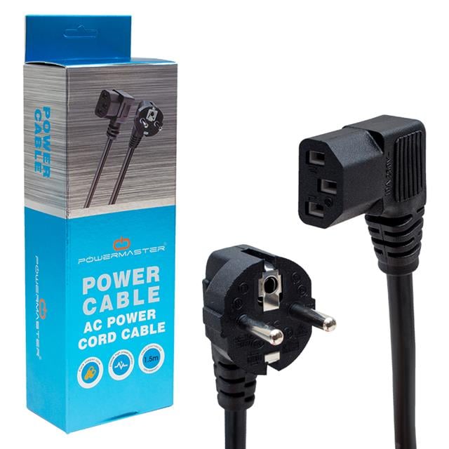 Powermaster PM-8617 3x1 mm² C13 1.8 Metre 90 Derece Açılı L Tipi Power Güç Kablosu