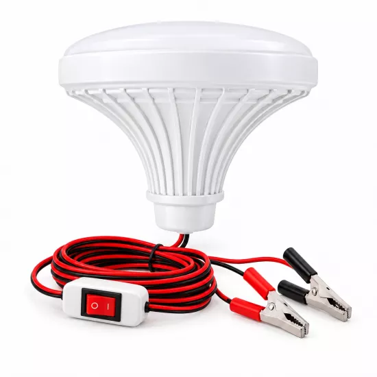 Powermaster Anahtarlı 12 Volt 24 Watt Akü Maşalı 2 Metre Kablolu Led Ampul