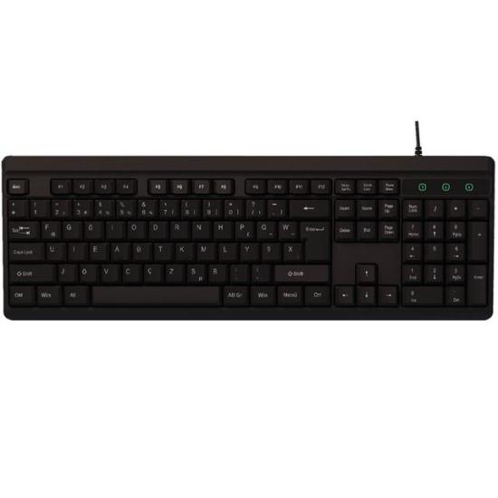 Everest KB-741F Siyah/Gri 2 Mt. Bakır Kablolu Multimedia Usb Türkçe F Klavye