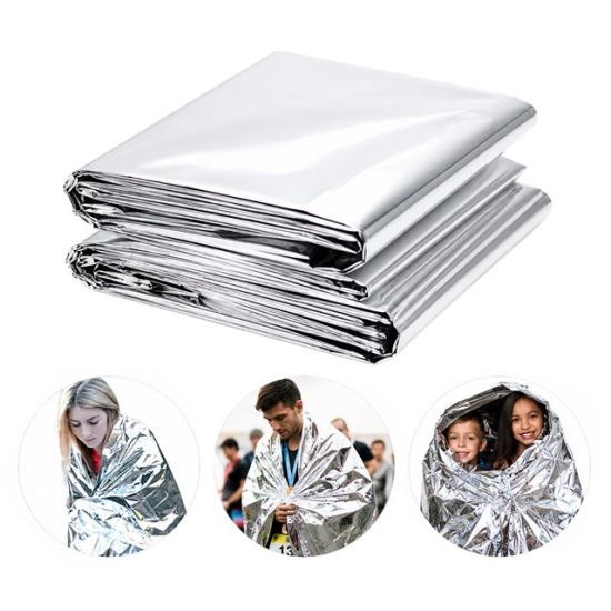 Sunup SN-14528 130x210cm Gümüş Acil Durum Termal İlkyardım Battaniyesi Isı Yansıtıcı Rüzgar Su Geçirmez