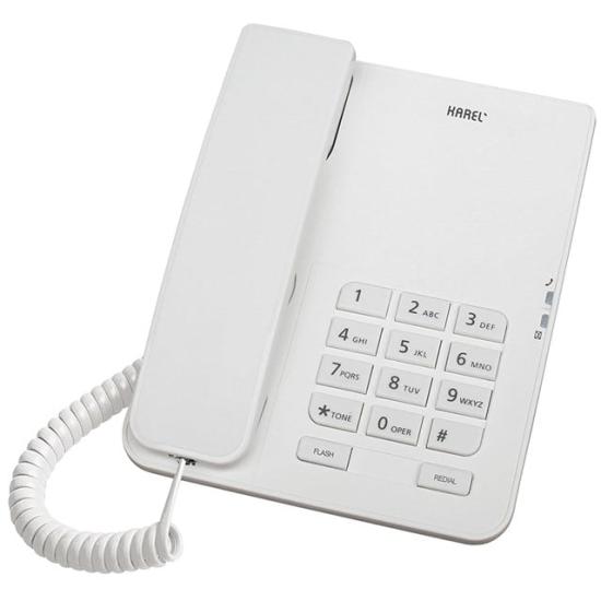 Karel TM-140 Kablolu Ekransız Krem Masaüstü Telefon