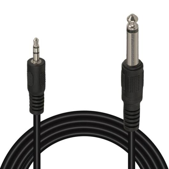 Powermaster PM-15917 Siyah 6.3 Mm Gitar to 3.5 Mm Stereo Ara Kablo (1.4 Metre)