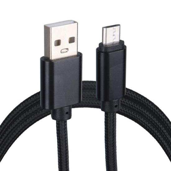 PowerMaster S3-S4 Samsung Micro USB Şarj Ve Data Kablosu 1 Metre Örgülü Siyah