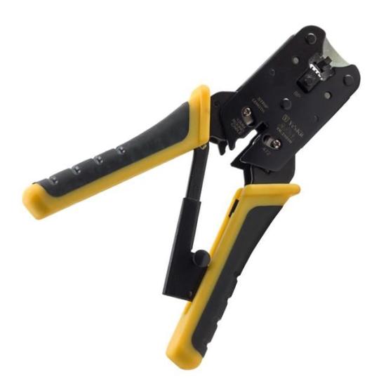YesKit YK-2101N 3’ü 1 Arada RJ45 Kesme, Soyma ve Konnektör Çakma Seti Kablo Sıkma Pensesi