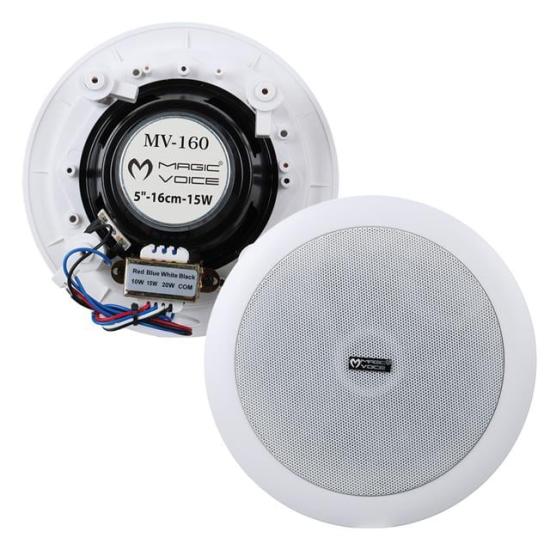 MagicVoice MV-160 16 CM 6’’ Tweeterli Beyaz Trafolu Alçıpan Tavan Hoparlör