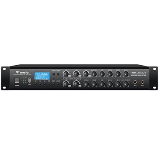 Westa WM-250UT 250W /4-16 Ohm USB/BT/EKO/UK 6 Bölgeli 4 Mik.Giriş Trafolu Mixer Anfi