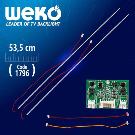 24’’ Universal Monitör E-Led (2835) 535mm 12v Çift Led+Sürücü+Kablo Takım