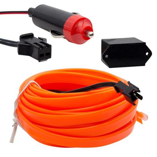 PowerMaster PM-18224 5 Metre 12 Volt Çakmak Fişli Oranj Turuncu Araç İçi Neon İp Aydınlatma