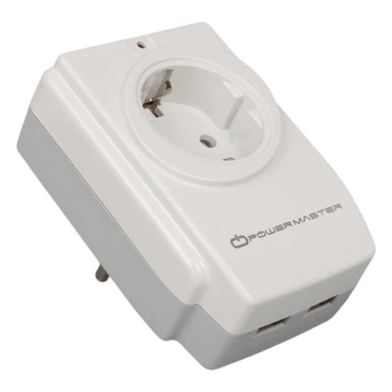 PowerMaster PM-18721 16 Amper - 3680 Watt Tekli Çocuk Korumalı 2 USB’LI 1400 Joule Akım Korumalı Priz