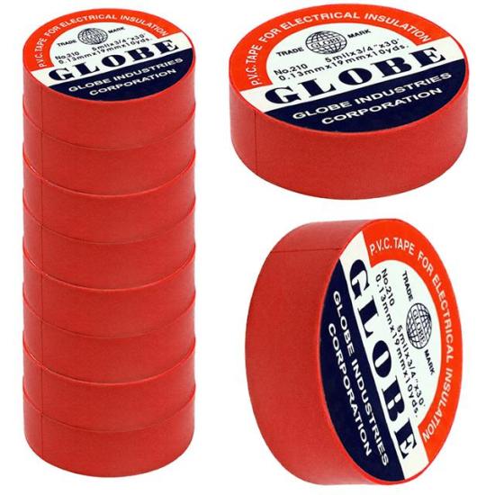 Globe 0.13Mmx19Mm İzole Bant 10’lu Kırmızı
