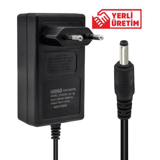 Weko 18 Volt 1 Amper Plastik Kasa Priz Tipi Adaptör 3.5*1.35 Uç