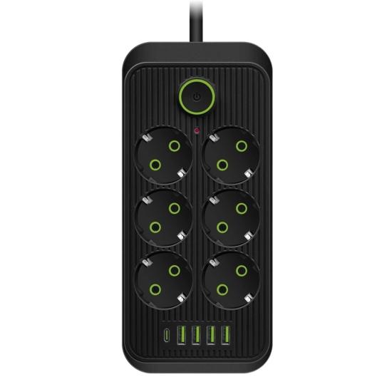 Akım Korumalı Grup Priz 6’lı 1.5 Metre Kablolu 4 Usb + Type-c 3000w 16Ah Tam Koruma TopraklıType-c 3000w 16Ah Tam Koruma Topraklı