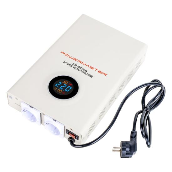 Powermaster  2000 Watt Tam Otomatik Voltaj Regülatörü Kombi ve Elektronik ürünler için Uygundur