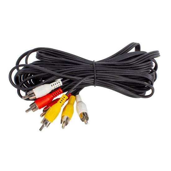 Powermaster PM-2187 Siyah 3 RCA + 3 RCA Kalın 10 Metre Ses Görüntü Aktarım Kablosu