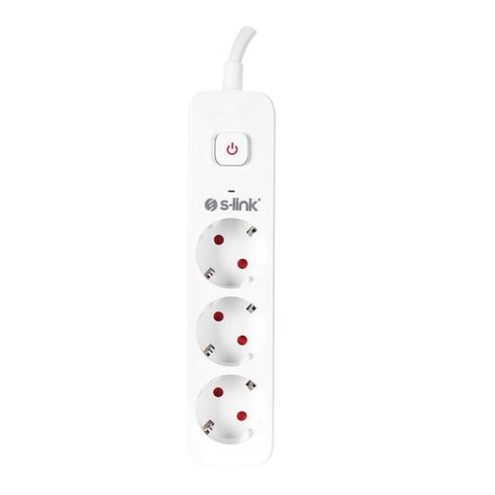 S-Link 1.5m 3’lü Anahtarlı Akım Korumalı Priz 3x1.5mm 750 Joule SPG301S