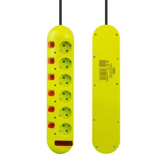 Vea VE-E60 6’Lı 1.5 Metre Ayrı Anahtarlı Grup Priz