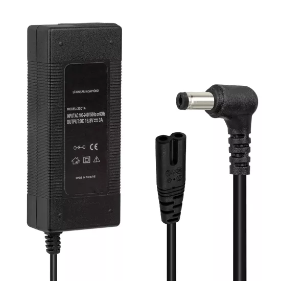 Lithium Ion Battery Charger 16.8V 3Ah 5.5-2.5mm Aküleri Için Uygun Şarj Cihazı