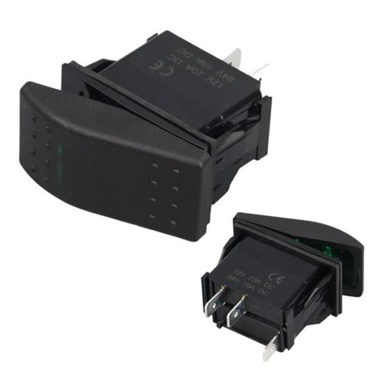 PowerMaster ﻿İnce Işık Sembollü Işıklı 3 Pinli On-Off 12-24V Marin Switch
