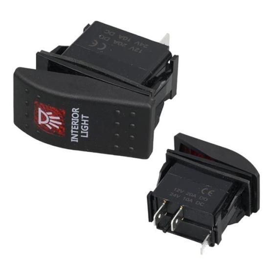 PowerMaster ﻿İç Aydınlatma Lambası Sembollü Işıklı 3 Pinli On-Off 12-24V Marin Switch