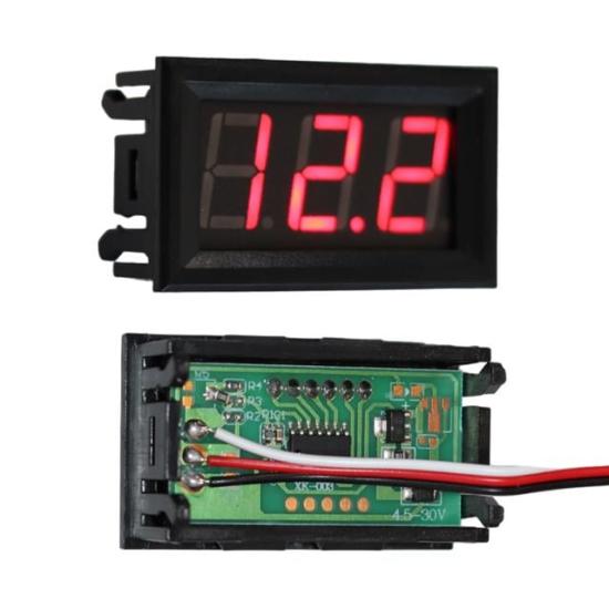 PowerMaster PM-23276 DC 4.5-100V Dijital Panel Voltmetre 0.56’’ Kırmızı LED Ekranlı Voltaj Göstergesi