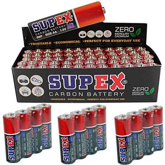 Supex R6 1.5 Volt Çinko Karbon AA Kalem Pil 60’lı Kalem Pil