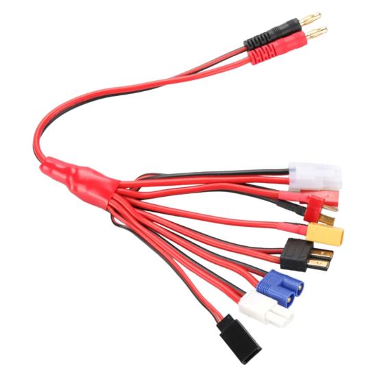HTRC 8 in 1 RC Lipo Battery Charger Adapter Connector Splitter Cable JST T Plug XT60 EC3 Futaba Tamiya Trx Tamiya Mini