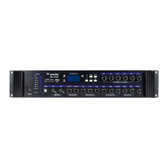 Westa WM-2700U 700W USB/BT/SD 6 Bölgeli Hat Trafolu Mikser Amfi - Anfi