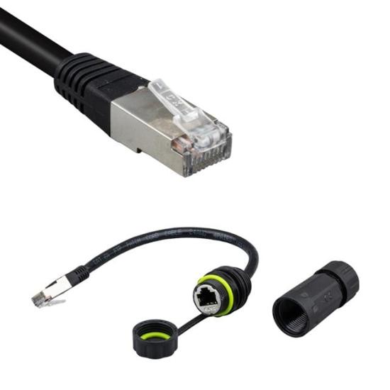 PowerMaster PM-24593 Erkek - Dişi IP68 Su Geçirmez RJ45 Konnektör