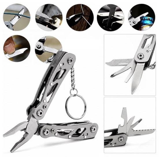 Powermaster PM-24603 Paslanmaz Çelik Katlanabilir Çok Fonksiyonlu Pense Multitool Çakı Anahtarlık