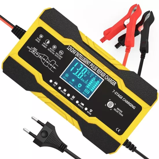 12V Desülfatör Akü Şarj Cihazı 10AH Jel Asitli Sulu Aküler Için (Takviye Özelliği Yoktur)