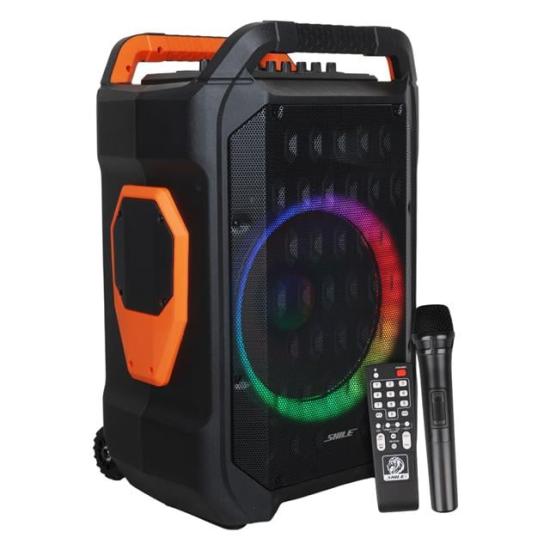 Shile SL-10 120 Watt Taşınabilir Seyyar Amfi Hoparlör Kablosuz 1 EL + 1 Yaka Mikrofonlu Kumandalı USB+SD+BT