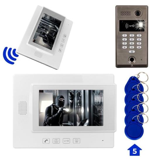 PowerMaster 773TP 1 Daire 7’’ NFC Şifre Girişli Görüntülü Diafon Kapı Zili Interkom Akıllı Ev Güvenliği Sistemi