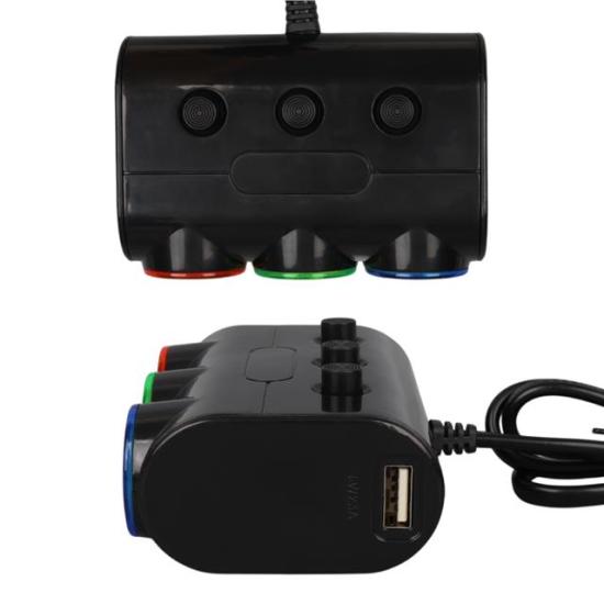 Olesson 1523 12-24V Çift USB Girişli 120W 80cm Kablolu 3’LÜ Araç Çakmak Çoklayıcı