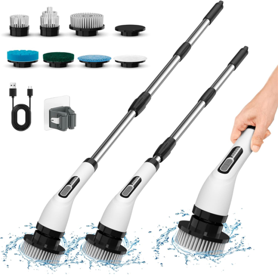 Sunup SN-26239 9’u 1 Arada Çok Amaçlı Kablosuz Şarjlı Temizlik Fırçası IP67 Yıkanabilir Başlık