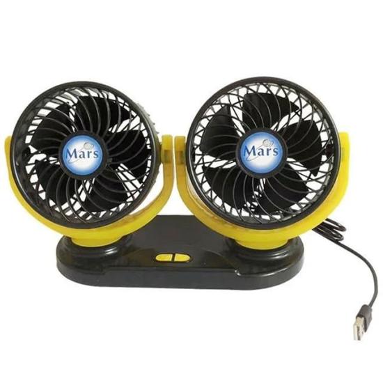 Powermaster X916 12 Volt Dc Usb Girişli Plastik Masaüstü 2’li Ev-Ofis-Araç Fan Vantilatör 