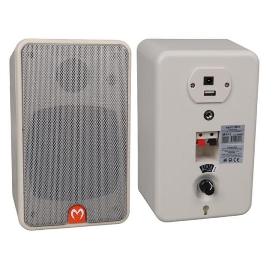 MagicVoice MV-21 10 CM 40 Watt Komütatörlü Hat Trafolu Beyaz Sütun Hoparlör (2’li Takım)