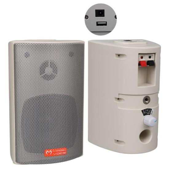 MagicVoice MV-16 7.5 CM 30 Watt Komütatörlü Hat Trafolu Beyaz Sütun Hoparlör (2’li Takım)