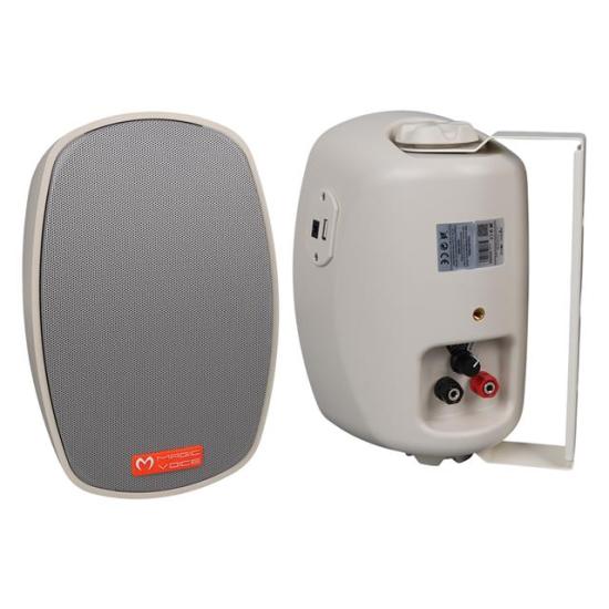 MagicVoice MV-22 12 CM 40 Watt Komütatörlü Hat Trafolu Krem Beyaz Sütun Hoparlör (2’li Takım)