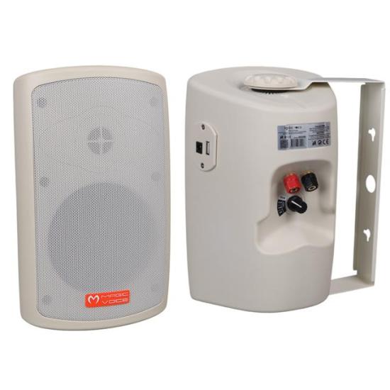 MagicVoice MV-36 11 CM 50 Watt Komütatörlü Hat Trafolu Krem Beyaz Sütun Hoparlör (2’li Takım)
