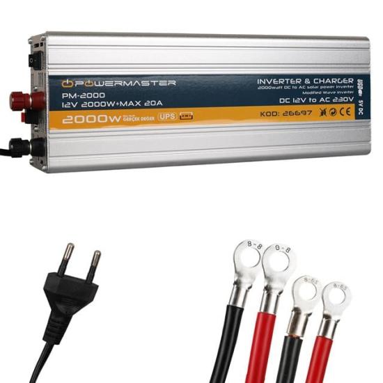 Powermaster PM-2000 12 Volt - 2000 Watt Şarjlı UPS’li Inverter
