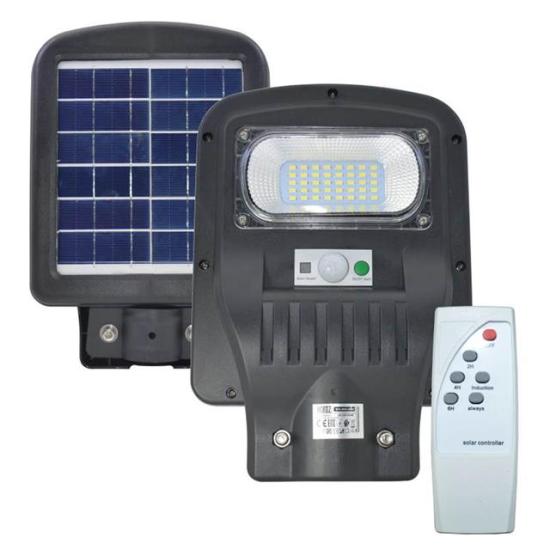 Horoz 50W Siyah Led Solar Güneş Enerjili Lamba Sokak Armatür Beyaz Işık